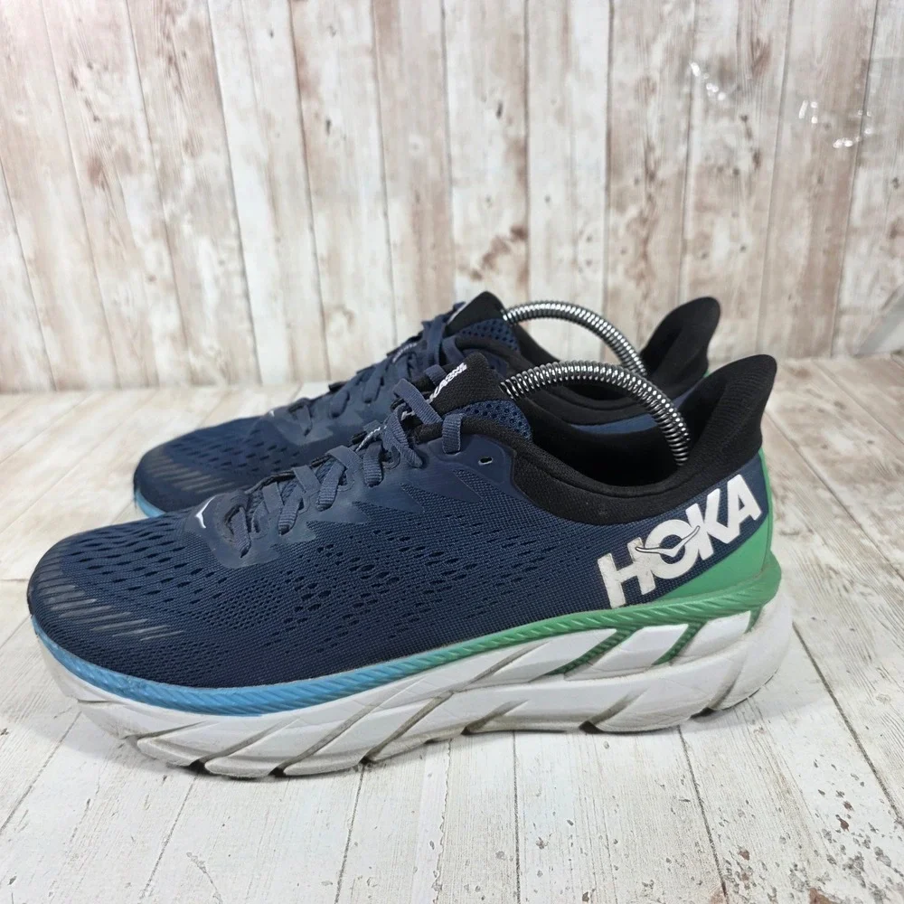 Hoka One One Clifton 7 Mens 9.5 Running Shoes Moonlit Ocean Blue 1110508 MOAN